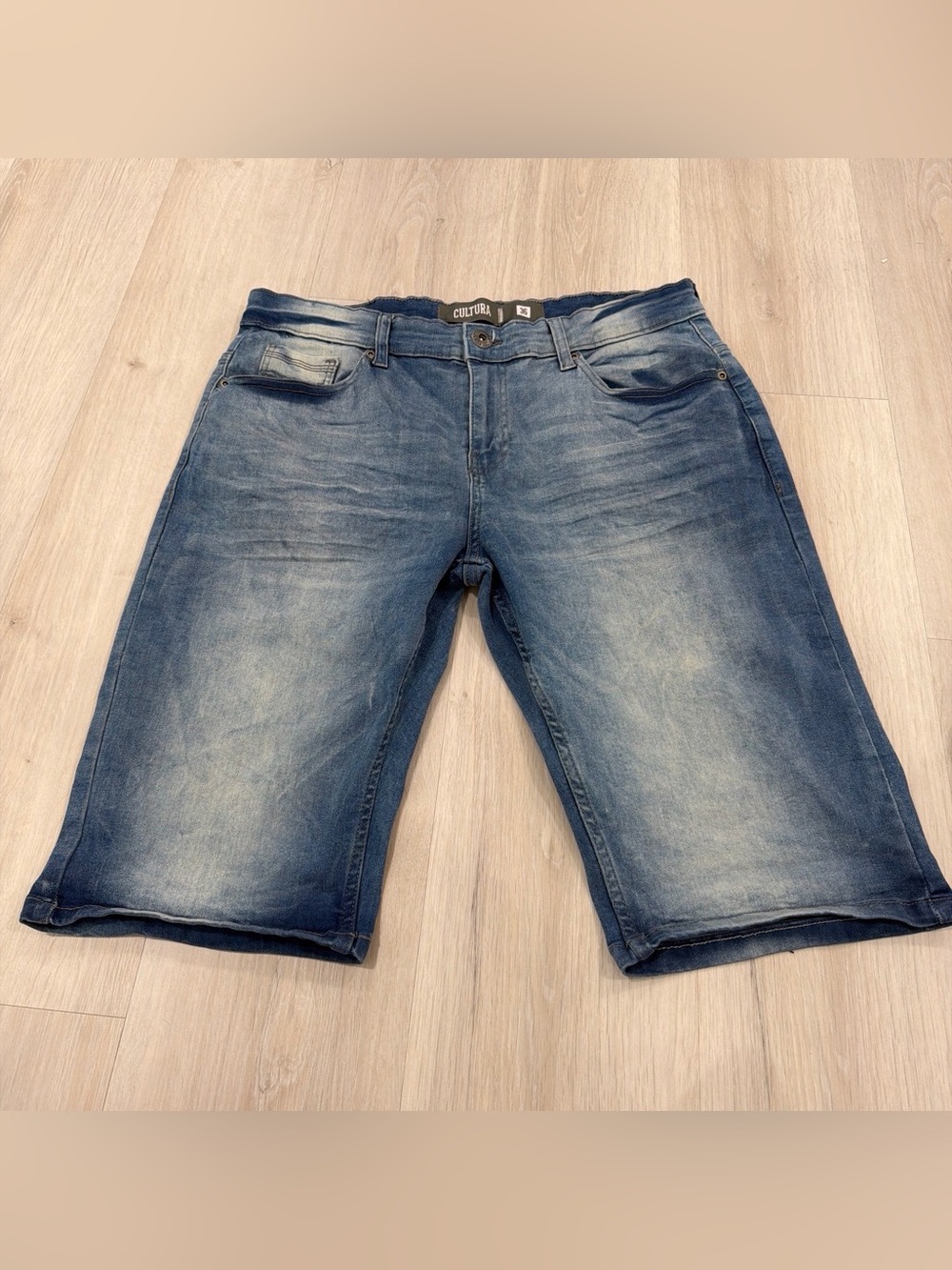 Cultiva Faded Blue Denim Jean Shorts for Men